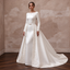 Simple Satin Bridal Dress with Detachable Train