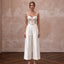 Sleek Cream Stretch Mikado Bridal Culotte Jumpsuit for Gallery Elopement