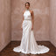 Sleek Diamond White Liquid Satin Halter Wedding Dress for Engagement Dinner