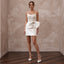 Soft White Faille Architectural Oversized Bow Mini Dress