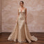 Sophisticated Nude Sequin Mesh Bridal Gown for Yacht Reception