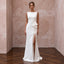 Streamlined Ivory Mikado Slit Sheath Wedding Dress for Post-Elopement Celebration