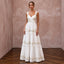 Sustainable White Organic Cotton Tiered Dress for Backyard Vow Renewal