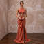 Terracotta Matte Crepe Cut - Out Waist Halter Evening Dress - Apparel & Accessories > Clothing > Wedding & Bridal Party Dresses > Wedding Dresses - Mignonette Bridal