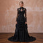 Victorian Mourning-Inspired Black Lace Wedding Gown for Alternative Elopement