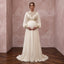 Vintage-Inspired Cream Chiffon Bishop Sleeve Empire Waist Maternity Gown