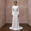 Vintage Alabaster Silk Satin Long Sleeve Cowl Back Bridal Gown - Apparel & Accessories > Clothing > Wedding & Bridal Party Dresses > Wedding Dresses - Mignonette Bridal