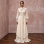 Vintage Cream Silk Chiffon Bishop Sleeve Boho Maxi Gown