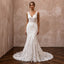 Vintage Lace Open Back Wedding Dress with Mermaid Silhouette