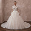 Vintage Lace Wedding Dress with High Neck and Ball Gown Silhouette