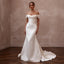 Vintage Satin Trumpet Wedding Dress with Off - the - Shoulder Neckline - Apparel & Accessories > Clothing > Wedding & Bridal Party Dresses > Wedding Dresses - Mignonette Bridal