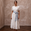 Whimsical White Cotton Voile Sheath for Picnic Reception