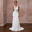 White Georgette One-Shoulder Flowing Grecian Wedding Dress
