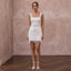 White Sequin Fringed Mini Dress for Second Look Wedding Reception change - Apparel & Accessories > Clothing > Wedding & Bridal Party Dresses > Wedding Dresses - Mignonette Bridal