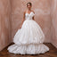 White Silk Organza Voluminous Bubble Skirt Strapless Elopement Gown