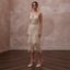 1920s Champagne Beaded Fringe Dress for Gatsby Rehearsal