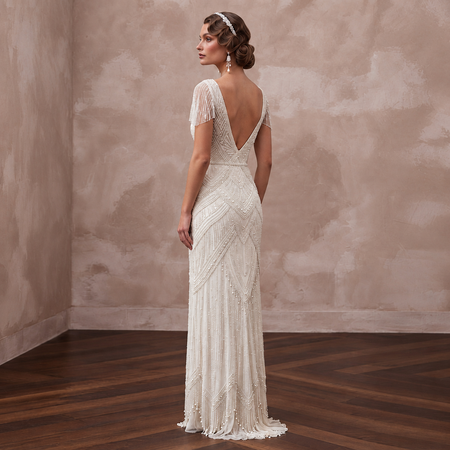 1920s Inspired Beaded Tulle Bridal Gown