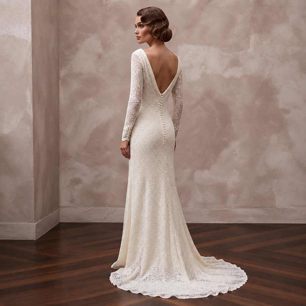 1930s Inspired Lace Wedding Dress for a Vintage Ceremony