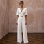 1940s-Inspired Ivory Crepe Jumpsuit for Hangar Elopement
