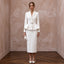 1940s Peplum White Crepe Bridal Suit for Rehearsal Dinner