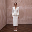 1940s Peplum White Crepe Suit for Rehearsal Dinner - Apparel & Accessories > Clothing > Wedding & Bridal Party Dresses > Wedding Dresses - Mignonette Bridal