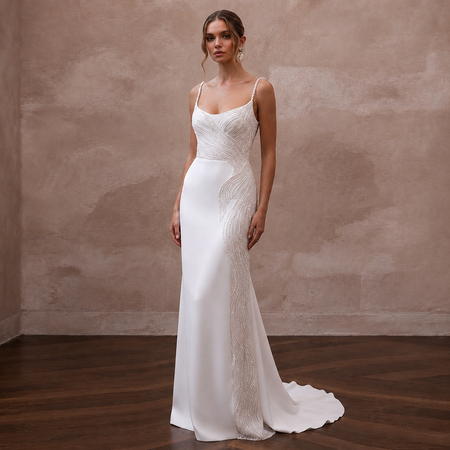 1990s Minimalist White Crepe Slip Dress for Surprise Elopement