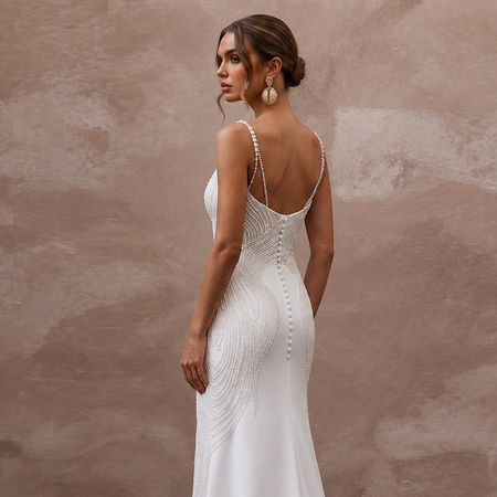1990s Minimalist White Crepe Slip Dress for Surprise Elopement