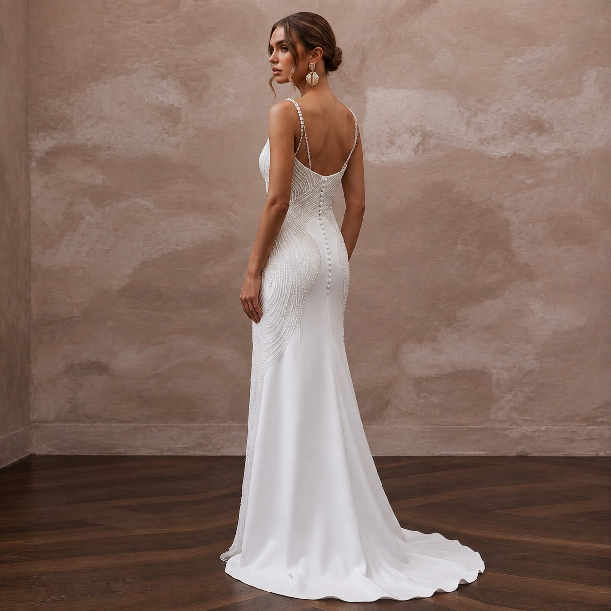 1990s Minimalist White Crepe Slip Dress for Surprise Elopement