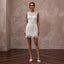 60s Mod White Lace Mini Dress for Vow Renewal Photoshoot - Apparel & Accessories > Clothing > Wedding & Bridal Party Dresses > Wedding Dresses - Mignonette Bridal