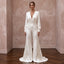 70s-Inspired Ivory Flared Satin Bridal Jumpsuit for Disco Rehearsal