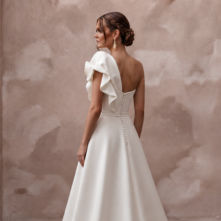 A-Line Crepe Wedding Dresses with Contemporary Beauty