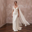 Airy Cream Crinkled Silk Charmeuse Bridal Gown for Destination Vow Exchange