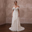 Airy Off - White Crinkle Chiffon A - Line Bridal Gown for Beach Vow Renewal - Apparel & Accessories > Clothing > Wedding & Bridal Party Dresses > Wedding Dresses - Mignonette Bridal