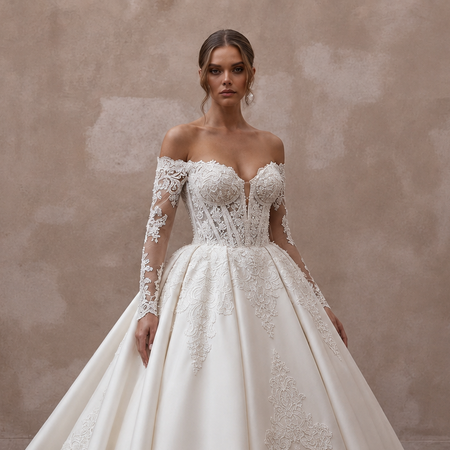 Alençon Lace Ball Gown Wedding Dresses with Royal Appeal