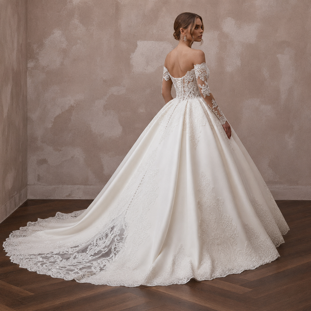 Alençon Lace Ball Gown Wedding Dresses with Royal Appeal