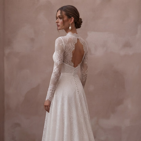 Alençon Lace Wedding Dresses with Timeless Sophistication - Apparel & Accessories > Clothing > Wedding & Bridal Party Dresses > Wedding Dresses - Mignonette