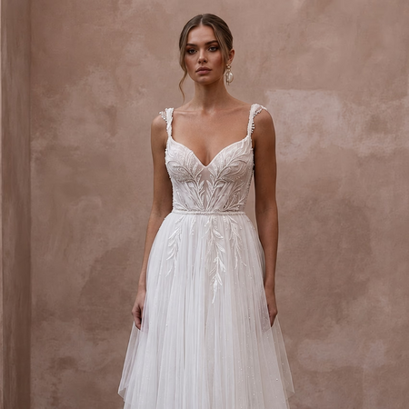 Angelic White Wispy Chiffon Empire Dress for Post - Wedding Brunch - Apparel & Accessories > Clothing > Wedding & Bridal Party Dresses > Wedding Dresses - Mignonette Bridal