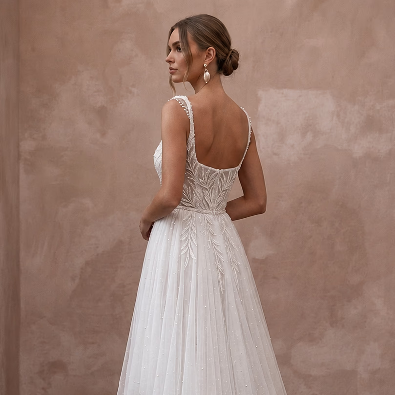 Angelic White Wispy Chiffon Empire Dress for Post - Wedding Brunch - Apparel & Accessories > Clothing > Wedding & Bridal Party Dresses > Wedding Dresses - Mignonette Bridal
