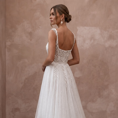 Angelic White Wispy Chiffon Empire Dress for Post - Wedding Brunch - Apparel & Accessories > Clothing > Wedding & Bridal Party Dresses > Wedding Dresses - Mignonette Bridal