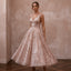Art Deco Blush Sequin Tea - Length for Rehearsal Dinner Dance - Apparel & Accessories > Clothing > Wedding & Bridal Party Dresses > Wedding Dresses - Mignonette Bridal