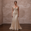 Art Deco Champagne Beaded Fit-and-Flare Bridal Gown for After-Party