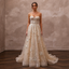 Artisanal Champagne Shell-Embroidered Tulle for Oceanfront Elopement