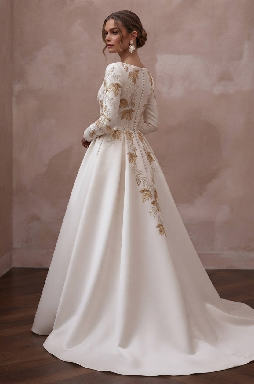 Autumn Wedding Dresses with Rich Mikado Fabrics Secondary image