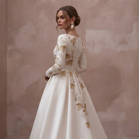 Autumn Wedding Dresses with Rich Mikado Fabrics