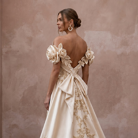 Autumn Wedding Dresses with Rich Satin Finishes - Apparel & Accessories > Clothing > Wedding & Bridal Party Dresses > Wedding Dresses - Mignonette