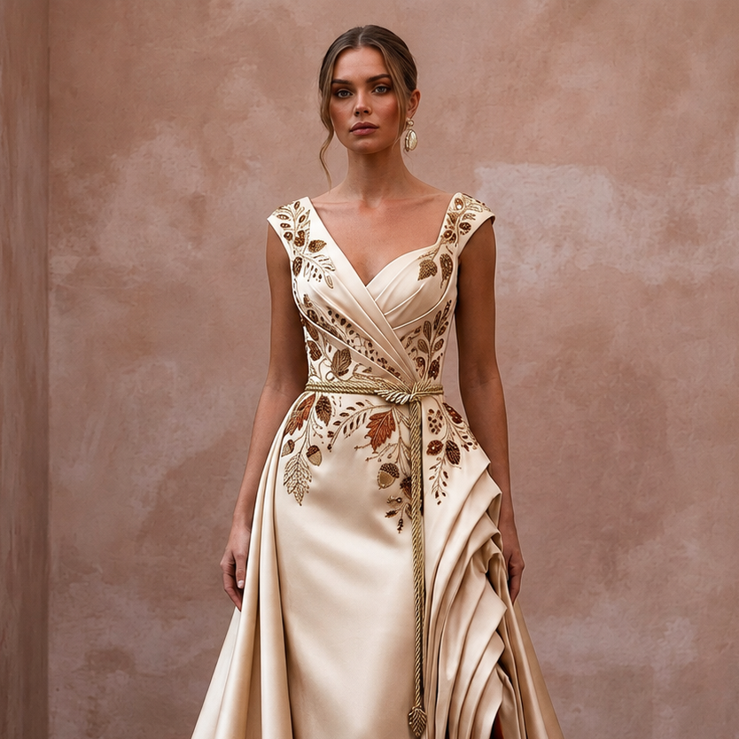 Autumn Wedding Dresses with Rich Satin Textures