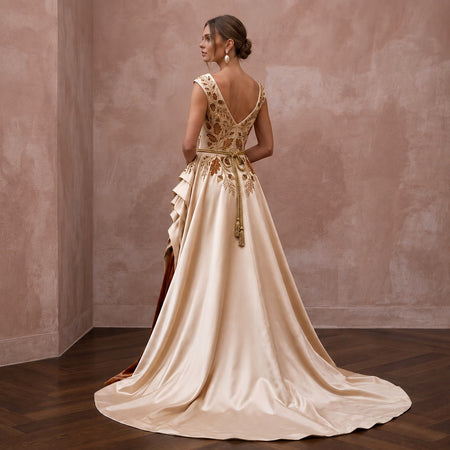 Autumn Wedding Dresses with Rich Satin Textures - Apparel & Accessories > Clothing > Wedding & Bridal Party Dresses > Wedding Dresses - Mignonette Bridal