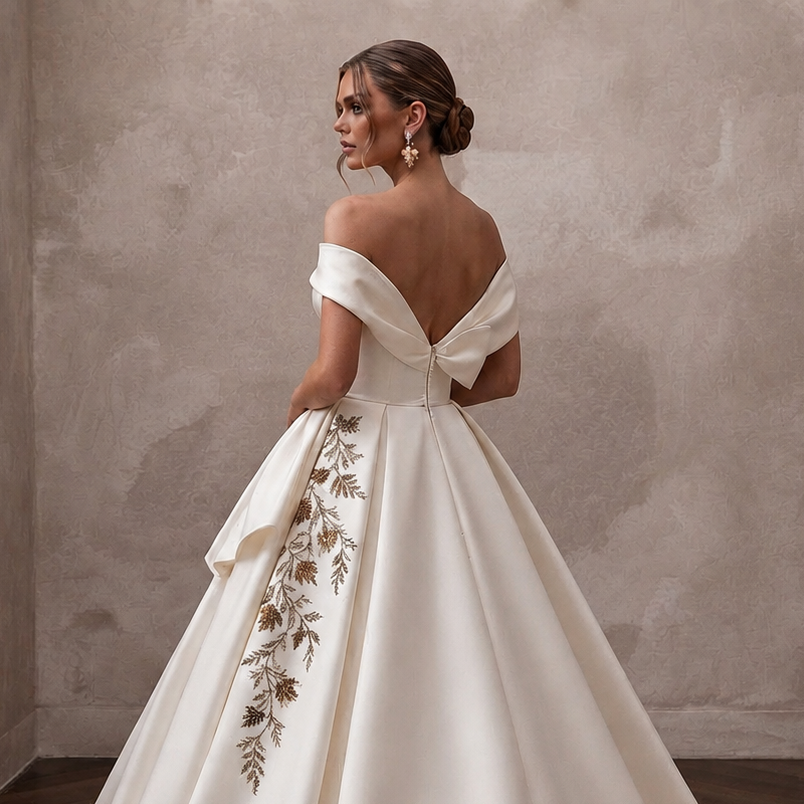 Autumn Wedding Dresses with Rich Satin Textures