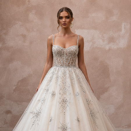 Ball Gown Wedding Dresses with Crystal Embellishments