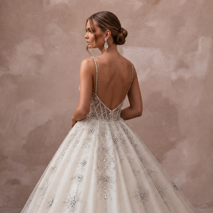 Ball Gown Wedding Dresses with Crystal Embellishments